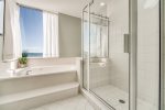 Walk In Shower and Tub with Beach Views